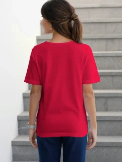 T-Shirts<T-shirt femme simple confortable col v