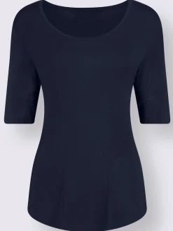 T-Shirts<T-shirt femme simple élégant manches doublées