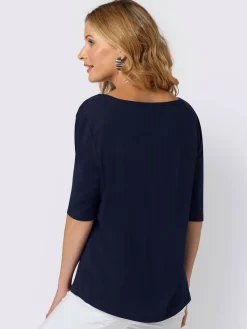 T-Shirts<T-shirt femme simple élégant manches doublées