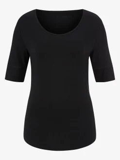 T-Shirts<T-shirt femme simple élégant manches doublées