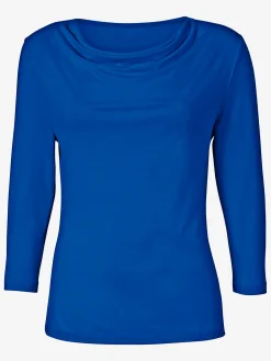 T-Shirts<T-shirt femme souple col bénitier manches 3/4