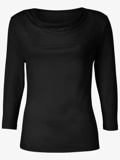 T-Shirts<T-shirt femme souple col bénitier manches 3/4