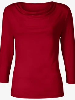 T-Shirts<T-shirt femme souple col bénitier manches 3/4