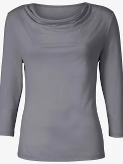 T-Shirts<T-shirt femme souple col bénitier manches 3/4