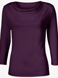 T-Shirts<T-shirt femme souple col bénitier manches 3/4