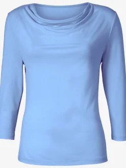 T-Shirts<T-shirt femme souple col bénitier manches 3/4