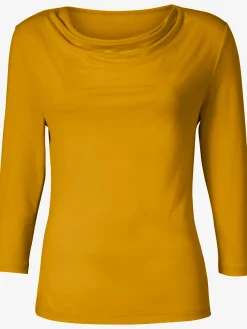 T-Shirts<T-shirt femme souple col bénitier manches 3/4