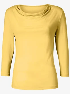 T-Shirts<T-shirt femme souple col bénitier manches 3/4