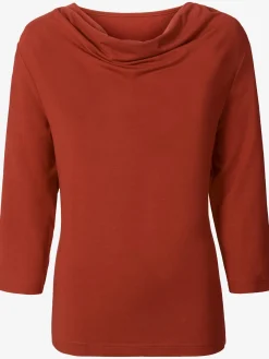 T-Shirts<T-shirt femme souple col bénitier manches 3/4