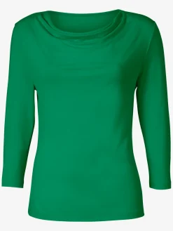 T-Shirts<T-shirt femme souple col bénitier manches 3/4