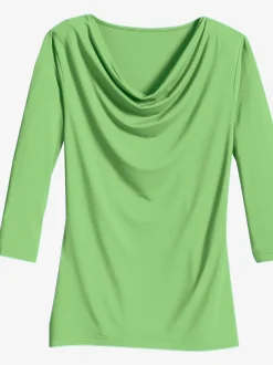 T-Shirts<T-shirt femme souple col bénitier manches 3/4