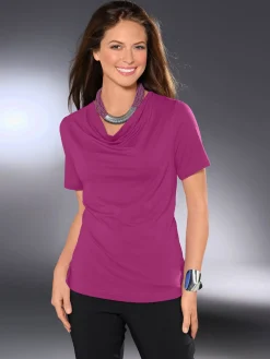 T-Shirts<T-shirt féminin élégant col bénitier