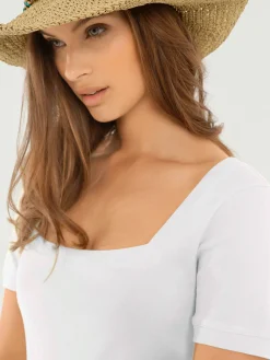 Linea Tesini T-Shirts<T-shirt grande encolure carrée