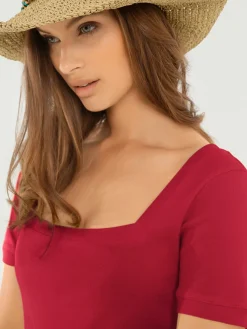 Linea Tesini T-Shirts<T-shirt grande encolure carrée