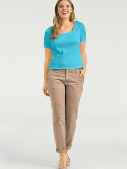 Linea Tesini T-Shirts<T-shirt grande encolure carrée