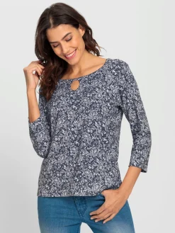 T-Shirts<T-shirt imprimé 50% coton et 50% modal