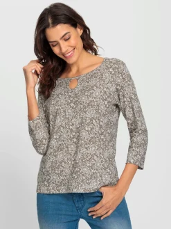 T-Shirts<T-shirt imprimé 50% coton et 50% modal