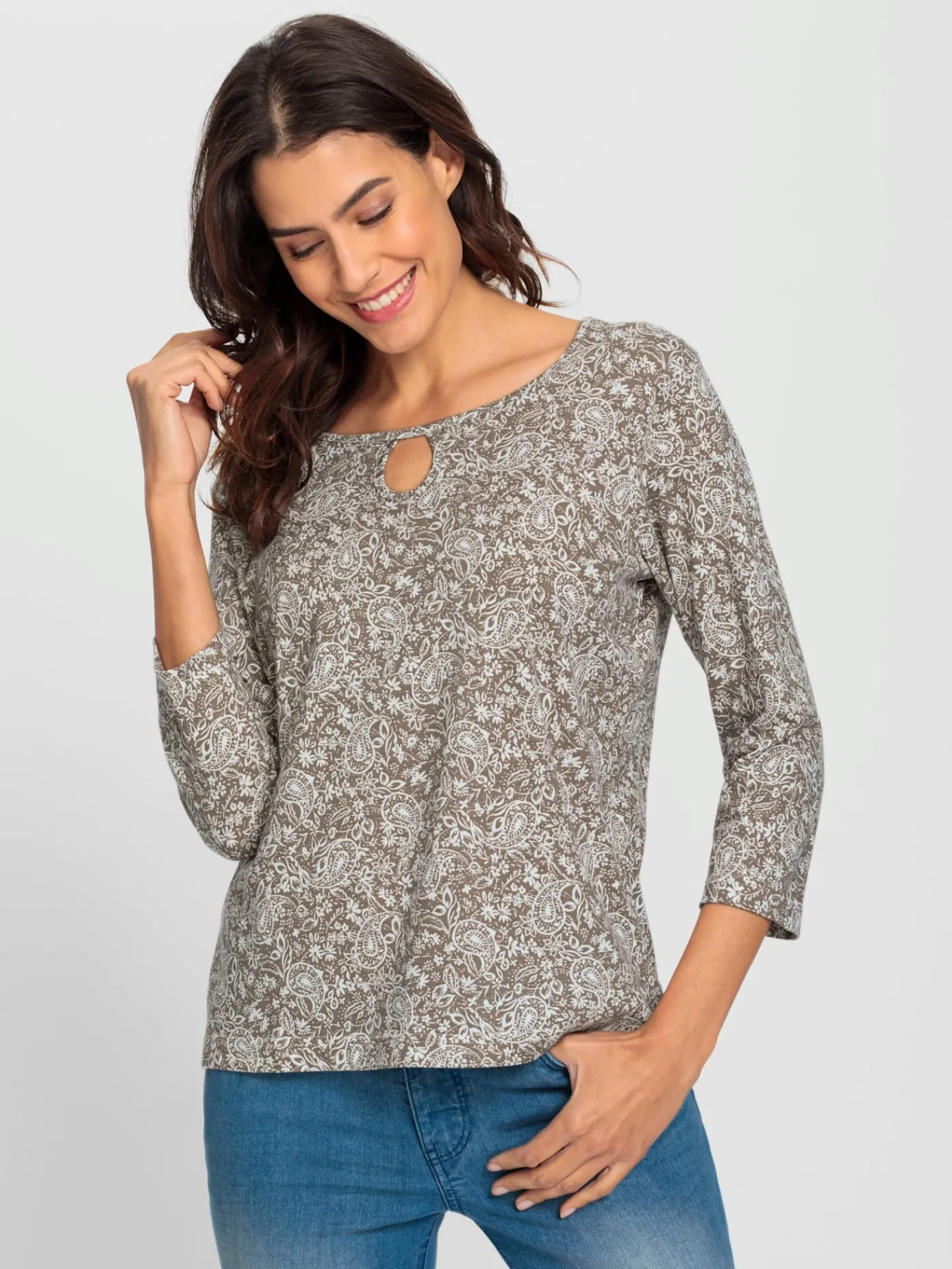 T-Shirts<T-shirt imprimé 50% coton et 50% modal