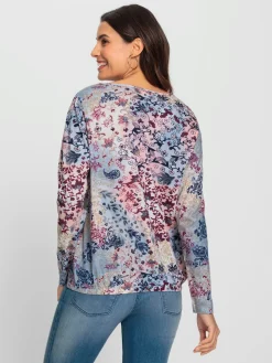 T-Shirts<T-shirt imprimé 50% coton et 50% modal