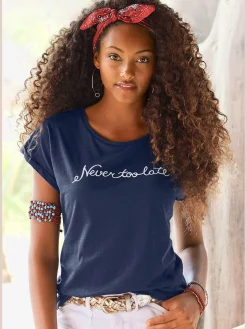 Beachtime T-Shirts<T-shirt imprimé « never too late » tendance devant