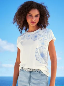 Linea Tesini T-Shirts<T-shirt imprimé accents brillants