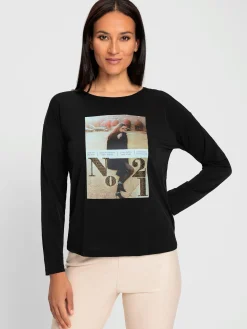 Rick Cardona T-Shirts<T-shirt imprimé avec pierres brillantes fantaisie