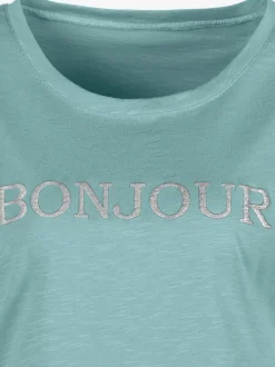 Vivance T-Shirts<T-shirt imprimé «bonjour » tendance devant