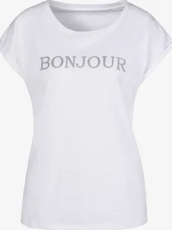 Vivance T-Shirts<T-shirt imprimé «bonjour » tendance devant