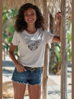 Vivance T-Shirts<T-shirt imprimé devant estival avec détails brillants