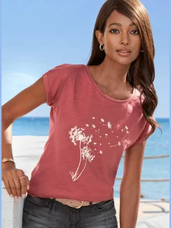 Vivance T-Shirts<T-shirt imprimé fantaisie « pissenlit » devant