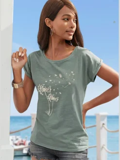 Vivance T-Shirts<T-shirt imprimé fantaisie « pissenlit » devant