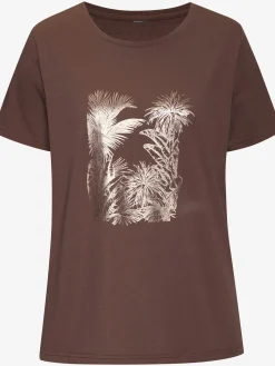 Vivance T-Shirts<T-shirt imprimé feuille brillant, doré et estival