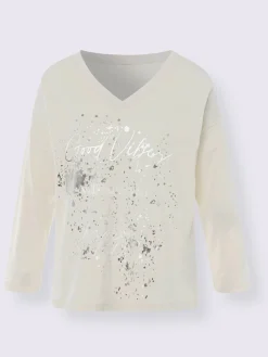 Linea Tesini T-Shirts<T-shirt imprimé imprimé feuille brillant