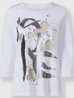 Rick Cardona T-Shirts<T-shirt imprimé imprimé feuille brillant