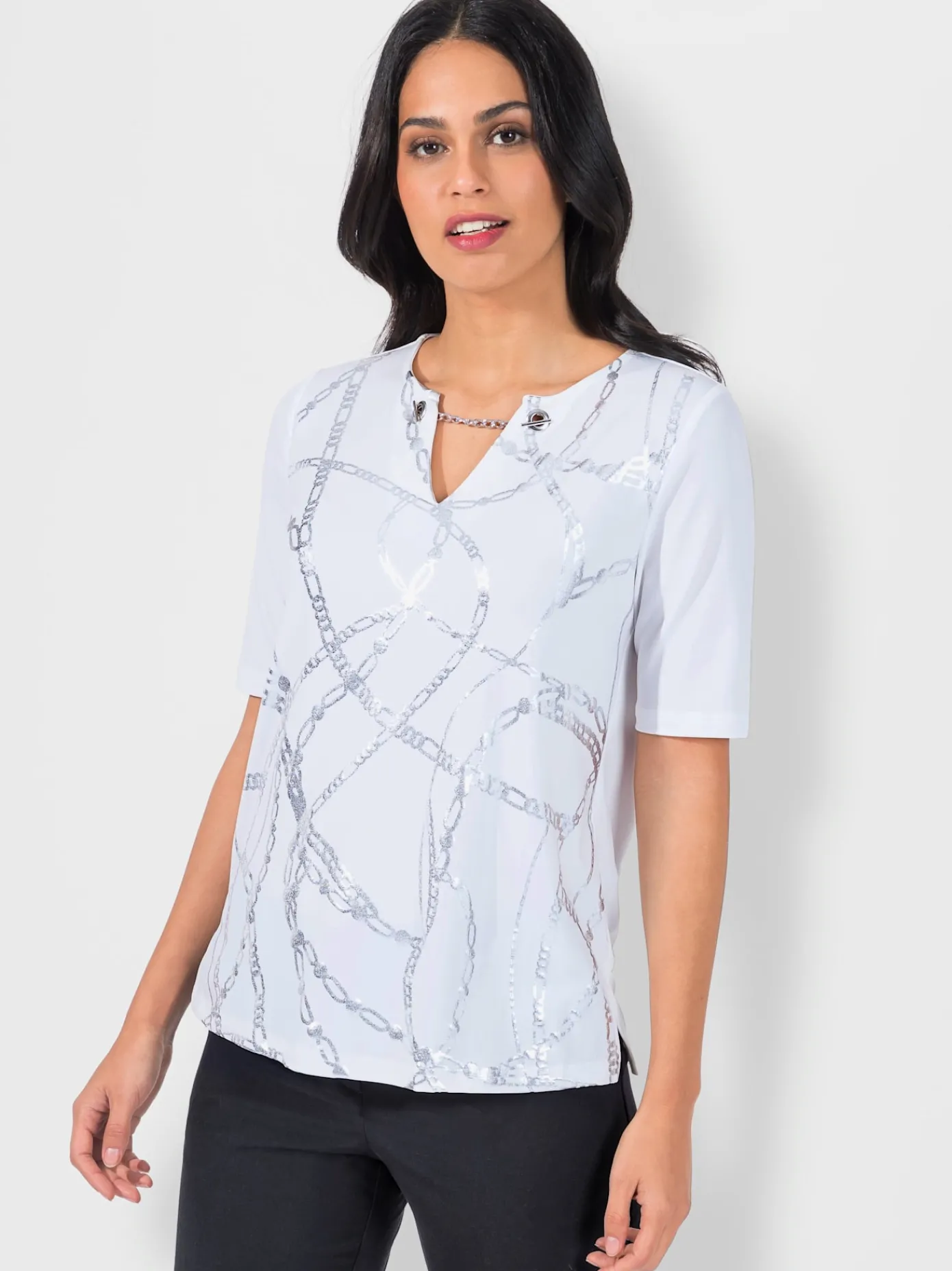 Creation L T-Shirts<T-shirt imprimé imprimé transfert couleur argenté