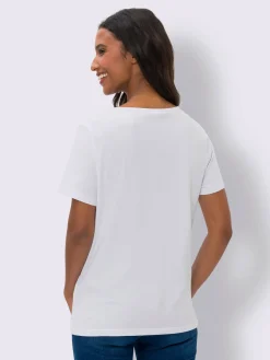 Mandarin T-Shirts<T-shirt imprimé inscription brillante