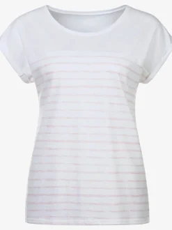 Beachtime T-Shirts<T-shirt imprimé rayé tendance devant et au dos