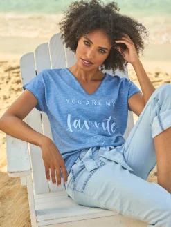 Linea Tesini T-Shirts<T-shirt imprimé teinture effet délavé