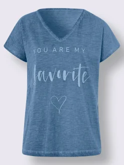 Linea Tesini T-Shirts<T-shirt imprimé teinture effet délavé