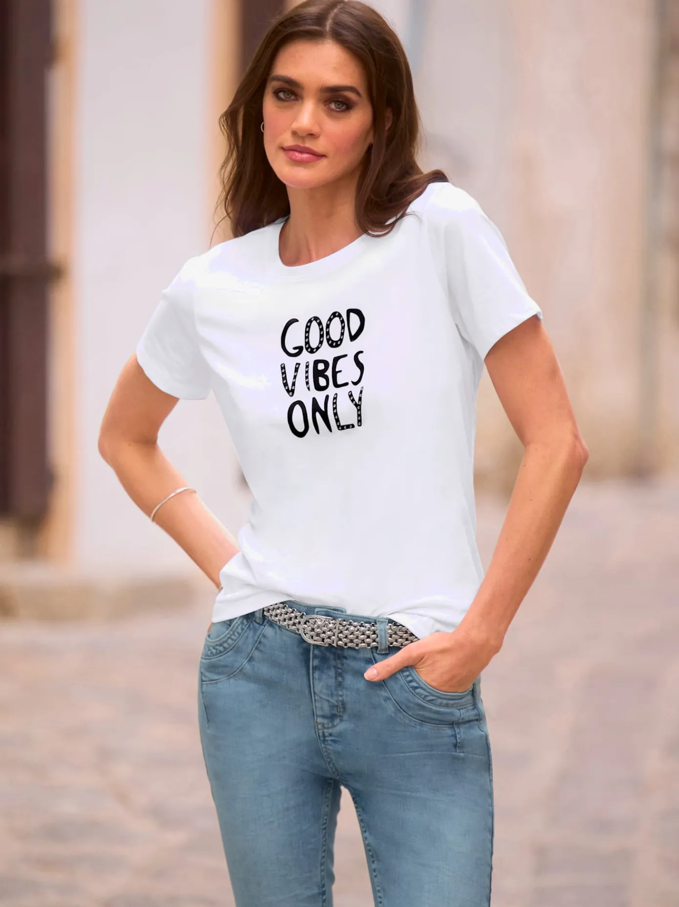 Mandarin T-Shirts<T-shirt inscription tendance