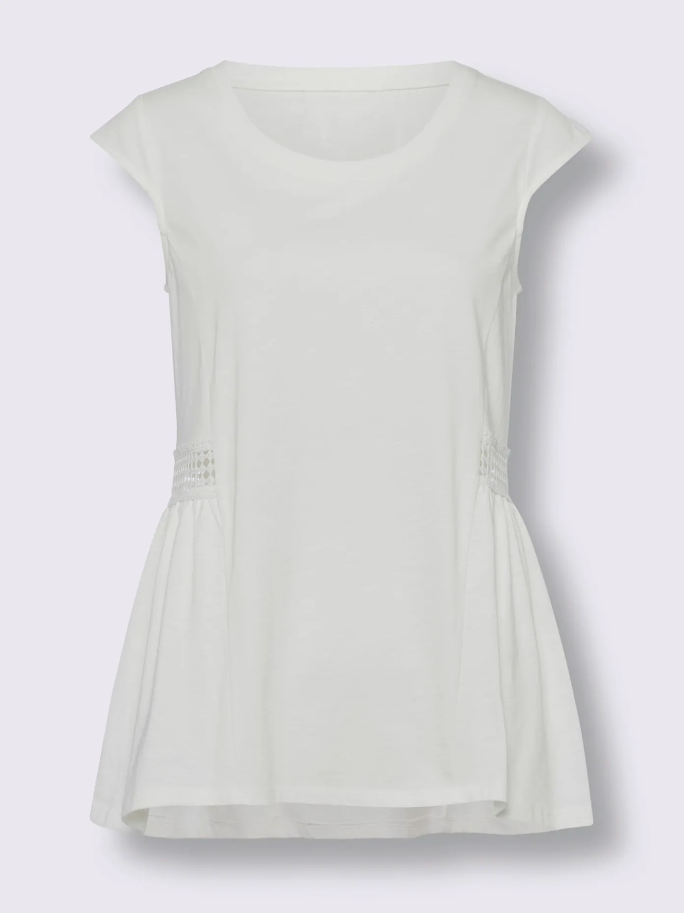 Linea Tesini T-Shirts<T-shirt long bordure en dentelle transparente