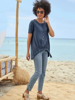 Linea Tesini T-Shirts<T-shirt long bride décorative à la ceinture