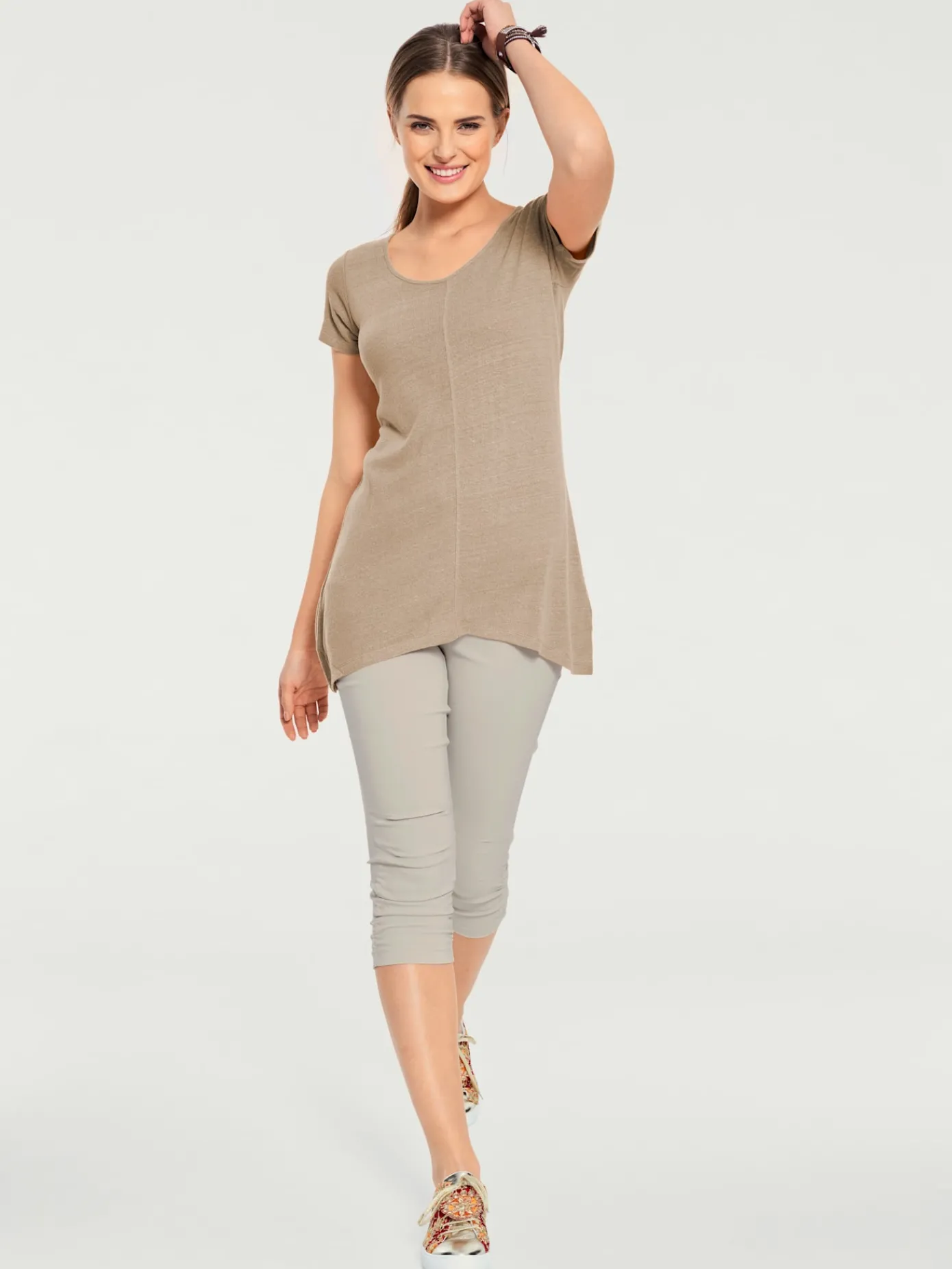 Linea Tesini T-Shirts<T-shirt long coupe évasée tendance