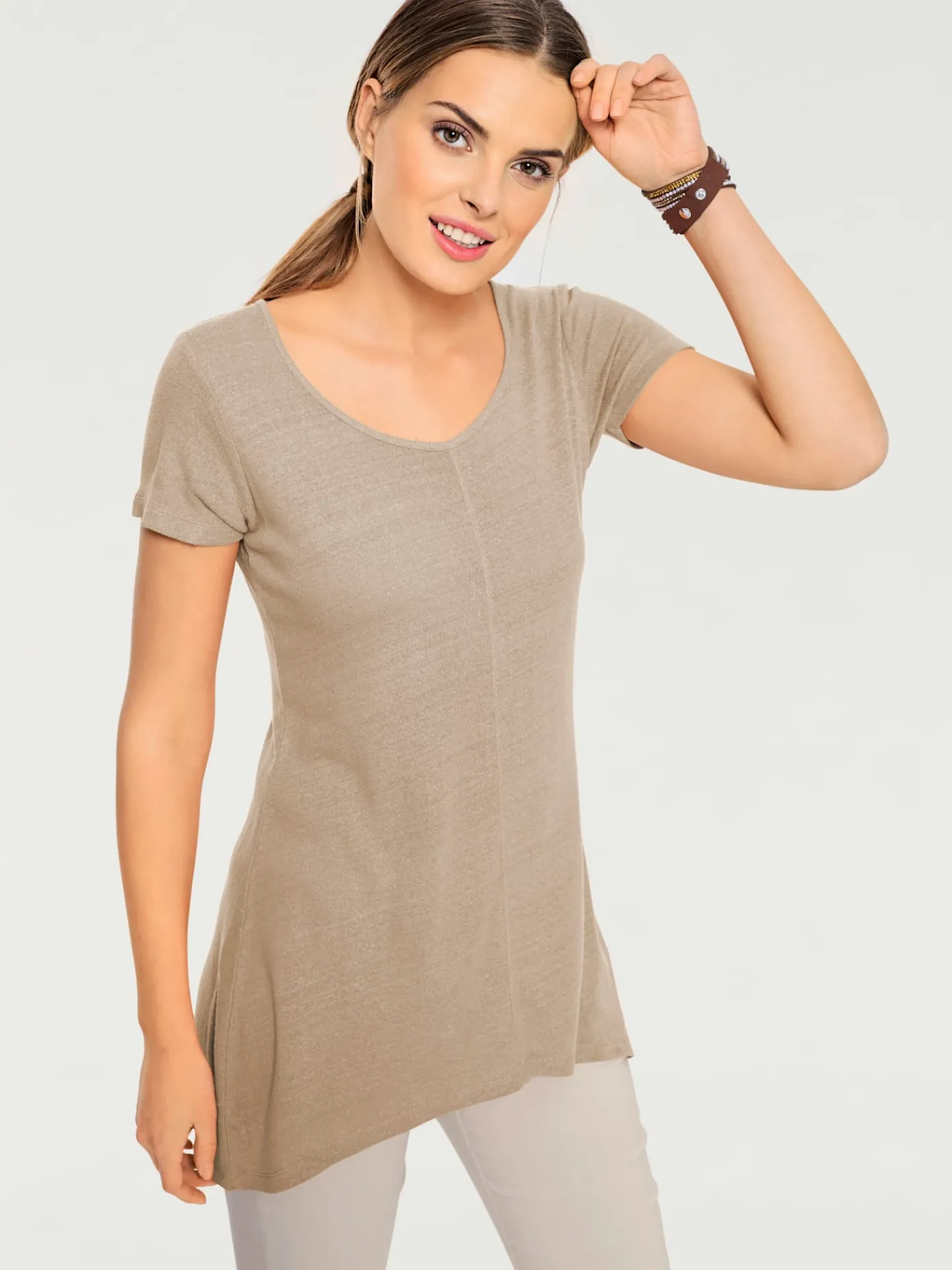 Linea Tesini T-Shirts<T-shirt long coupe évasée tendance