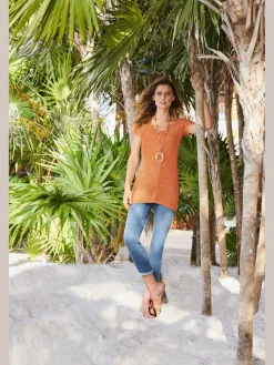 Linea Tesini T-Shirts<T-shirt long coupe évasée tendance