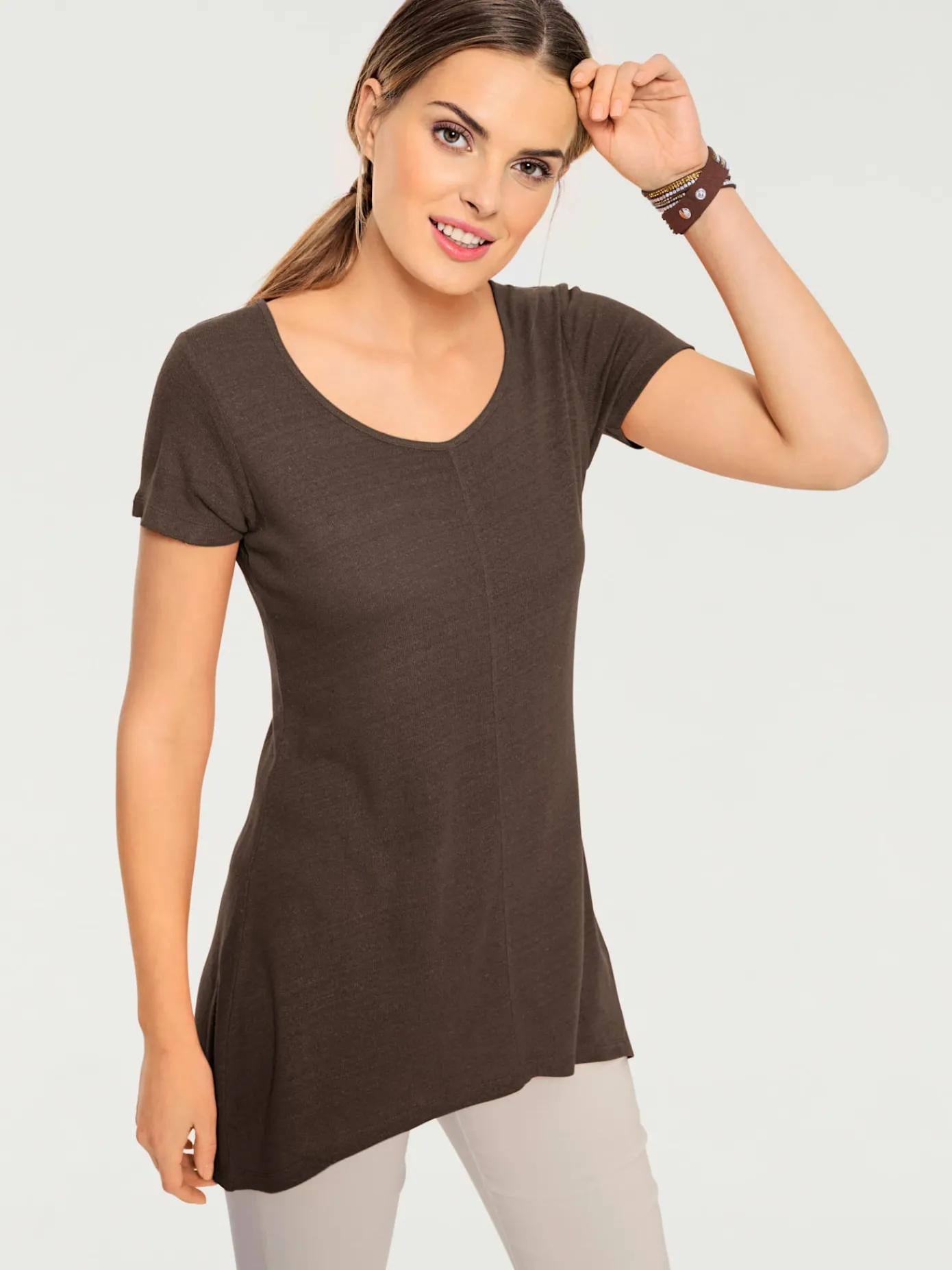 Linea Tesini T-Shirts<T-shirt long coupe évasée tendance