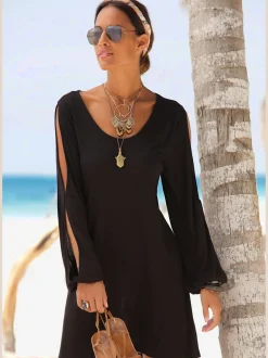 LASCANA T-Shirts<T-shirt long encolure ronde