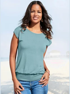 LASCANA T-Shirts<T-shirt long large ceinture à l'ourlet pour un port long ou court plissé