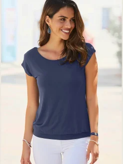 LASCANA T-Shirts<T-shirt long large ceinture à l'ourlet pour un port long ou court plissé