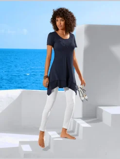 Linea Tesini T-Shirts<T-shirt long superbes détails en dentelle à l'encolure